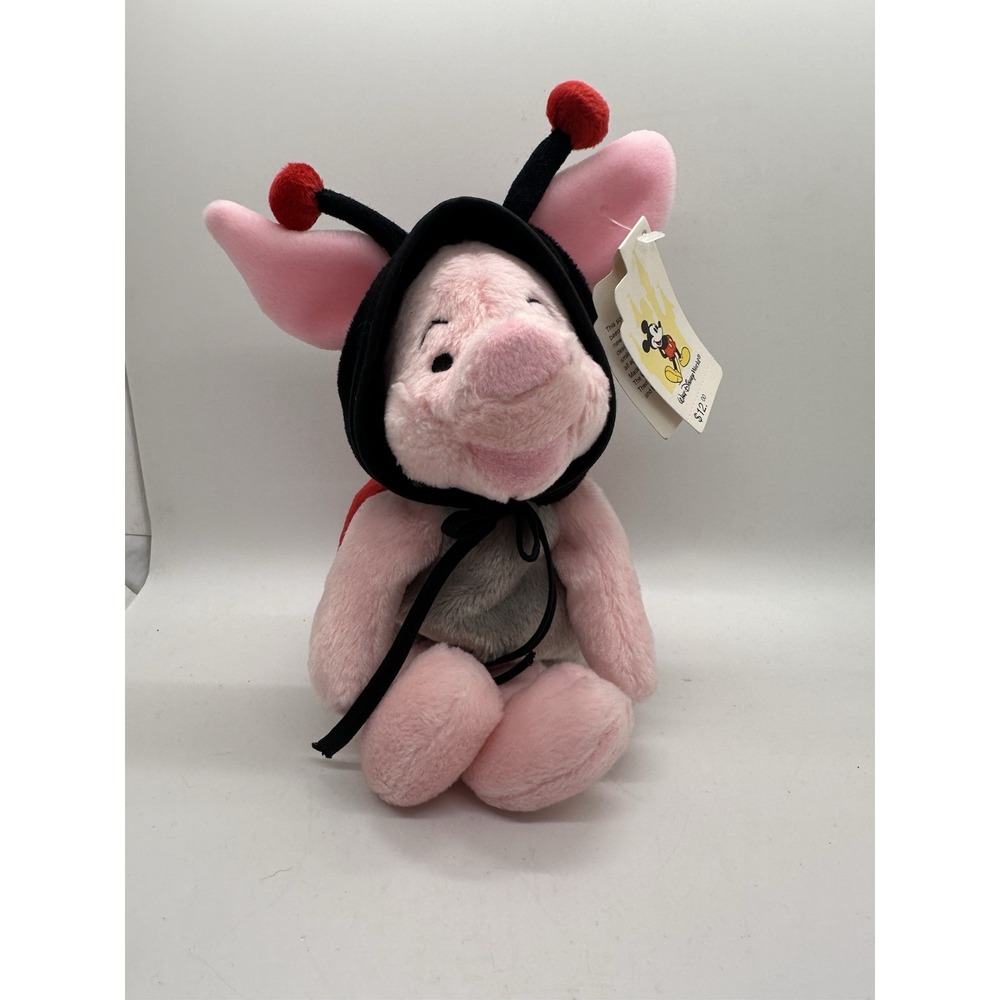 Walt Disney World - 1999 Ladybug‎ Piglet - Bean Bag - With Tag - Vintage - 12"